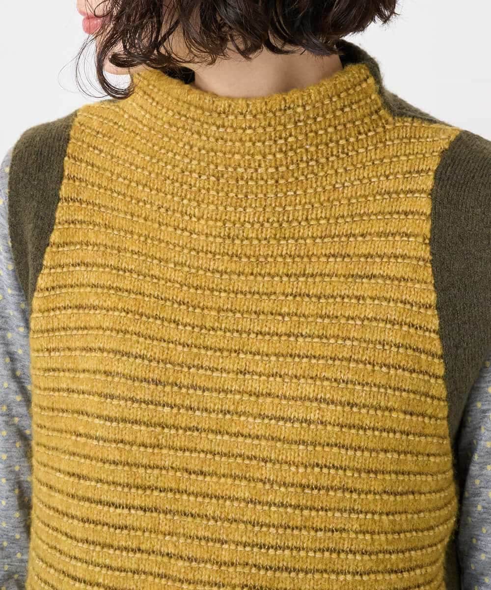 NHFAE35250 GIANNI LO GIUDICE(小さいサイズ)(メゾン ドゥ サンク) ＭＥＥＴニットベスト イエロー