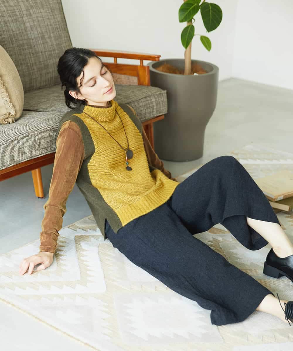 NHFAE35250 GIANNI LO GIUDICE(小さいサイズ)(メゾン ドゥ サンク) ＭＥＥＴニットベスト イエロー