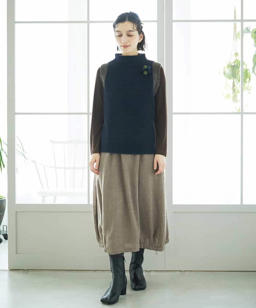 NHFAE35250 GIANNI LO GIUDICE(小さいサイズ)(メゾン ドゥ サンク) ＭＥＥＴニットベスト イエロー