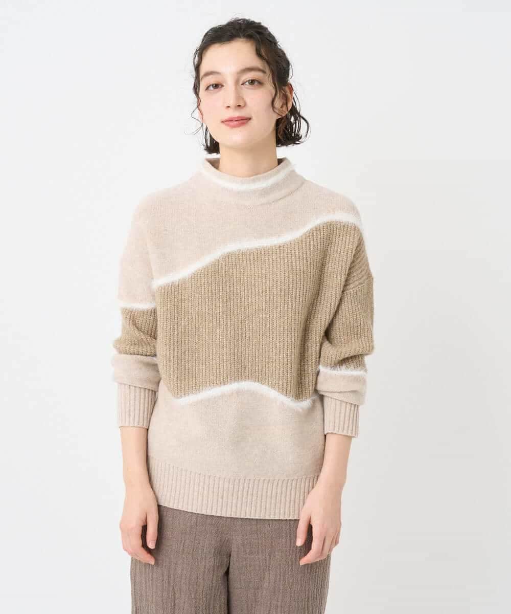 NHFAE40330 GIANNI LO GIUDICE(小さいサイズ)(メゾン ドゥ サンク) エキストラファインメリノウールニット ベージュ