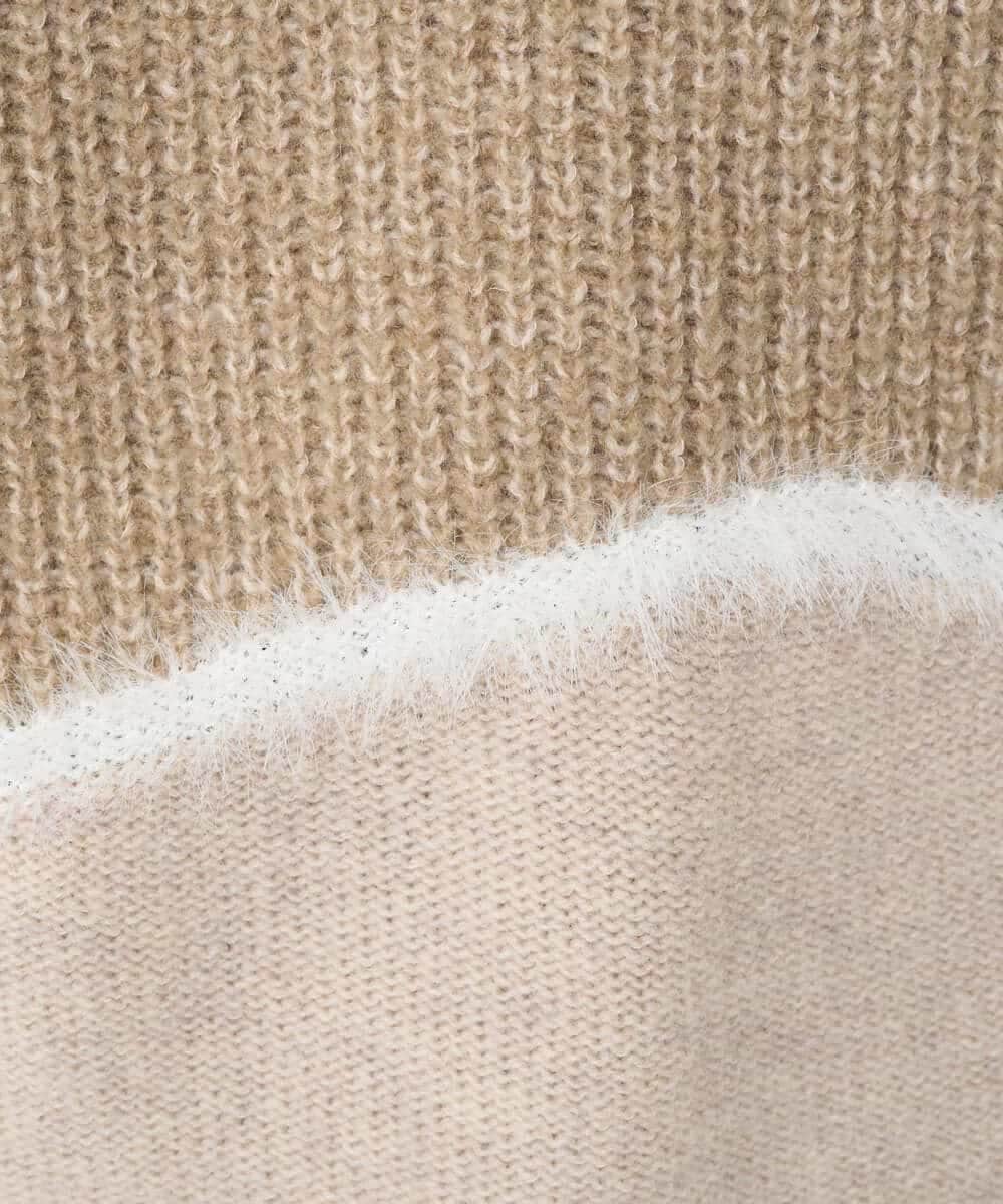 NHFAE40330 GIANNI LO GIUDICE(小さいサイズ)(メゾン ドゥ サンク) エキストラファインメリノウールニット ベージュ