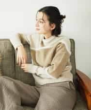 NHFAE40330 GIANNI LO GIUDICE(小さいサイズ)(メゾン ドゥ サンク) エキストラファインメリノウールニット ベージュ