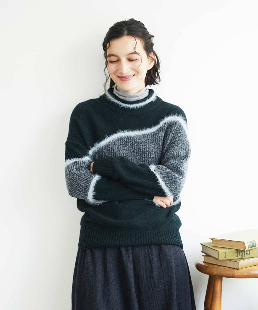 NHFAE40330 GIANNI LO GIUDICE(小さいサイズ)(メゾン ドゥ サンク) エキストラファインメリノウールニット ベージュ