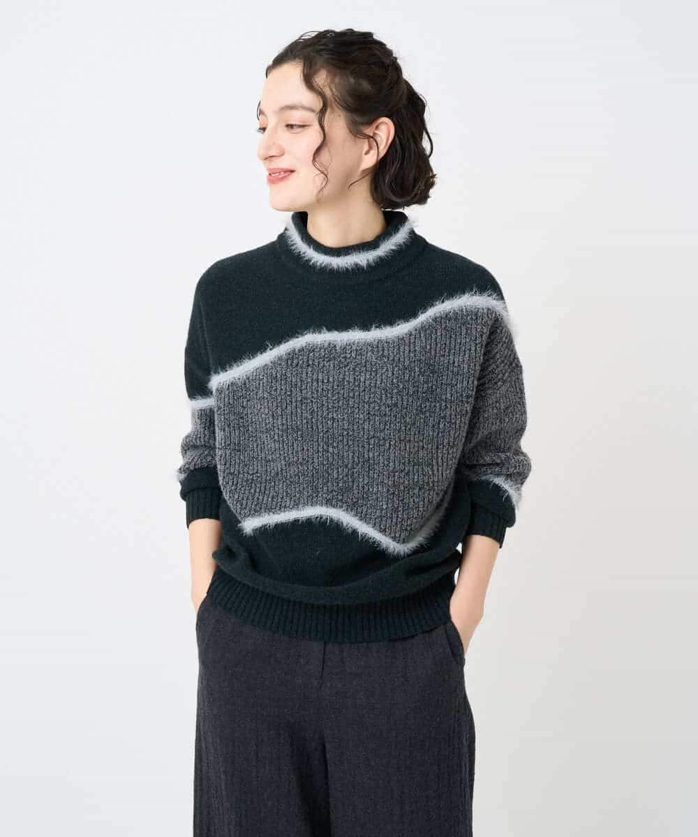 NHFAE40330 GIANNI LO GIUDICE(小さいサイズ)(メゾン ドゥ サンク) エキストラファインメリノウールニット ベージュ