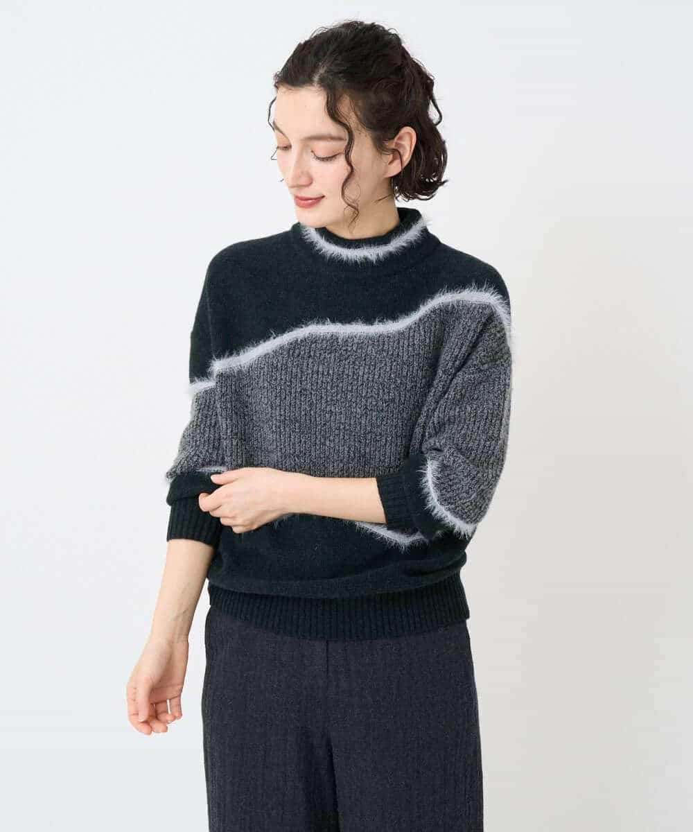 NHFAE40330 GIANNI LO GIUDICE(小さいサイズ)(メゾン ドゥ サンク) エキストラファインメリノウールニット ベージュ