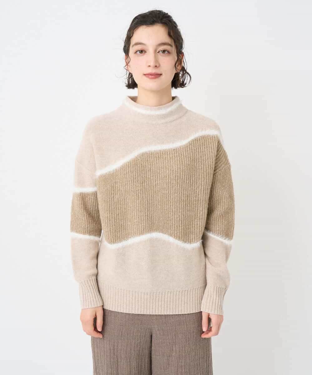 NHFAE40330 GIANNI LO GIUDICE(小さいサイズ)(メゾン ドゥ サンク) エキストラファインメリノウールニット ベージュ