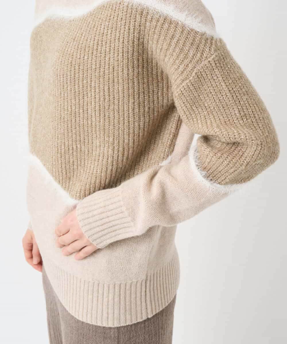 NHFAE40330 GIANNI LO GIUDICE(小さいサイズ)(メゾン ドゥ サンク) エキストラファインメリノウールニット ベージュ