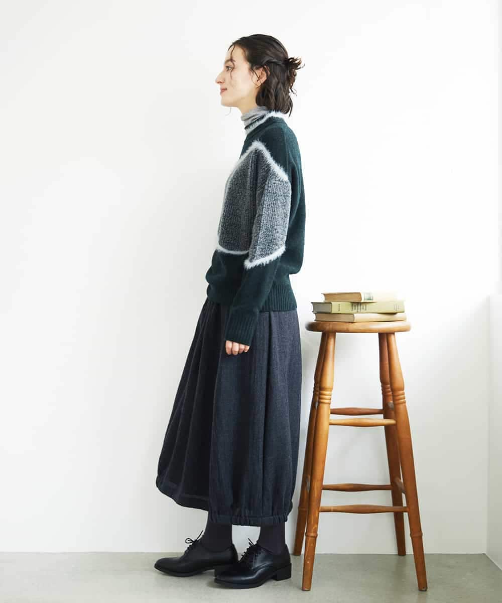 NHFAE40330 GIANNI LO GIUDICE(小さいサイズ)(メゾン ドゥ サンク) エキストラファインメリノウールニット ベージュ