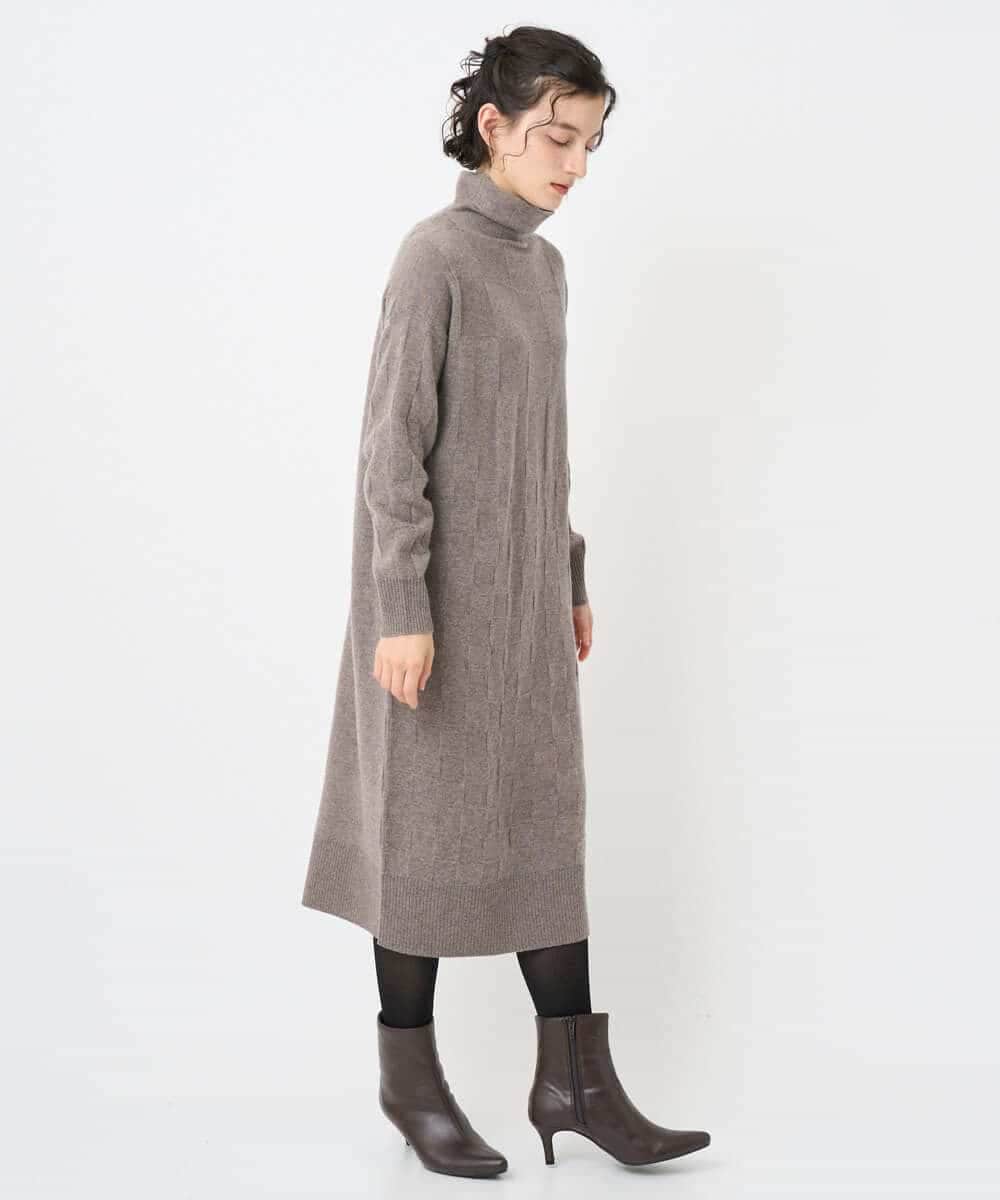 NHFAE41360 GIANNI LO GIUDICE(小さいサイズ)(メゾン ドゥ サンク) [セットアップ対応]エキストラファインメリノウールニットワンピース ベージュ