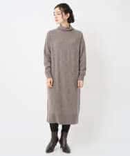 NHFAE41360 GIANNI LO GIUDICE(小さいサイズ)(メゾン ドゥ サンク) [セットアップ対応]エキストラファインメリノウールニットワンピース ベージュ