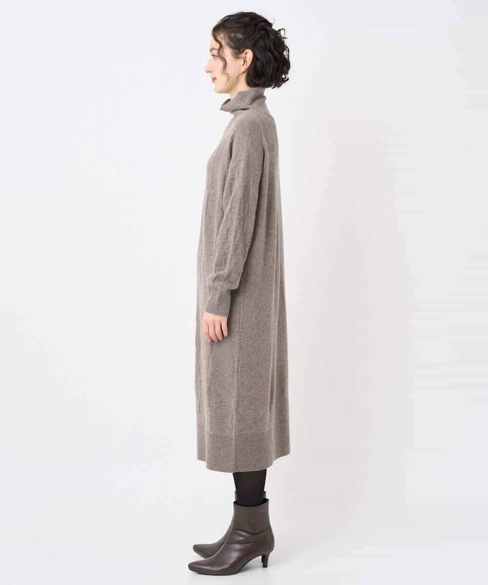 NHFAE41360 GIANNI LO GIUDICE(小さいサイズ)(メゾン ドゥ サンク) [セットアップ対応]エキストラファインメリノウールニットワンピース ベージュ