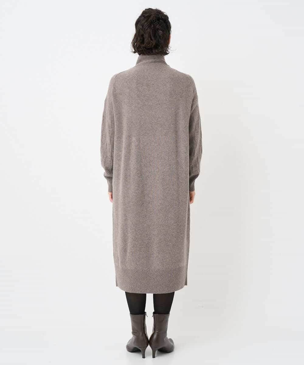 NHFAE41360 GIANNI LO GIUDICE(小さいサイズ)(メゾン ドゥ サンク) [セットアップ対応]エキストラファインメリノウールニットワンピース ベージュ