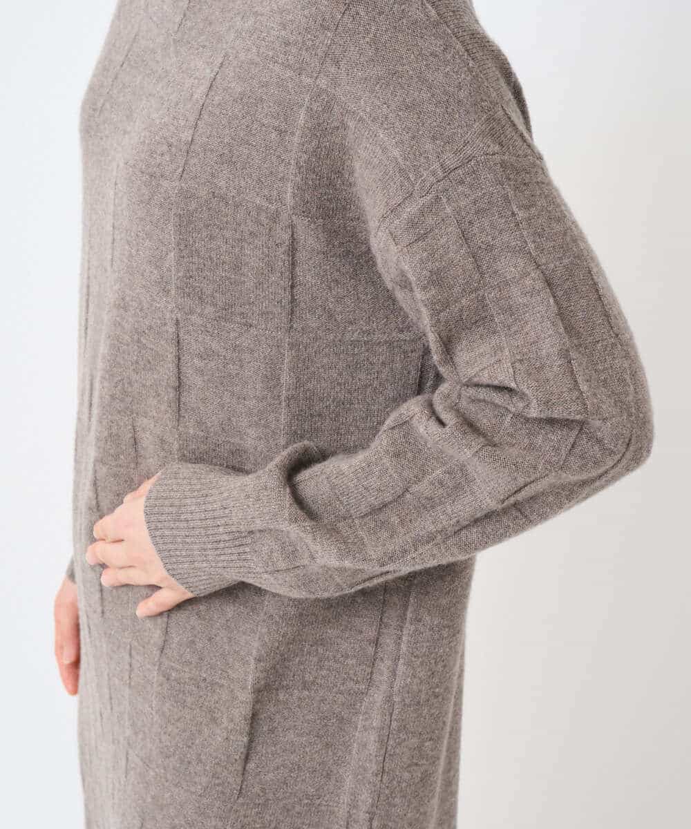 NHFAE41360 GIANNI LO GIUDICE(小さいサイズ)(メゾン ドゥ サンク) [セットアップ対応]エキストラファインメリノウールニットワンピース ベージュ