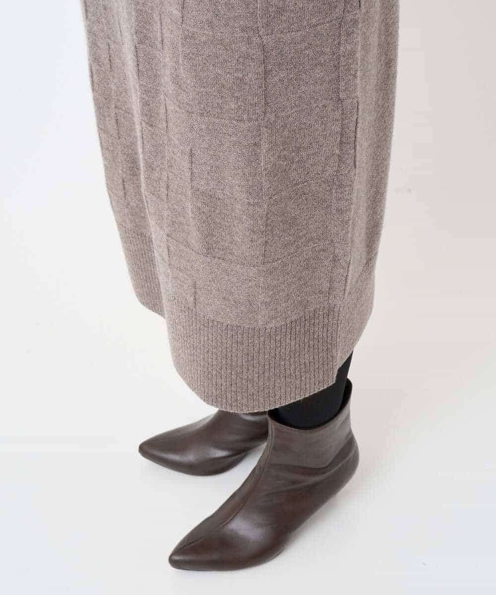 NHFAE41360 GIANNI LO GIUDICE(小さいサイズ)(メゾン ドゥ サンク) [セットアップ対応]エキストラファインメリノウールニットワンピース ベージュ