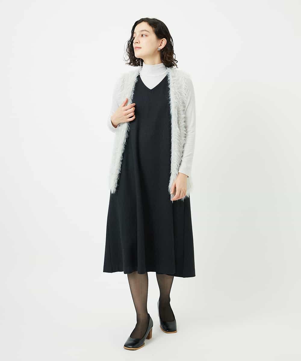 NHFAF10180 GIANNI LO GIUDICE(小さいサイズ)(メゾン ドゥ サンク) フェザーヤーンニットベスト ベージュ