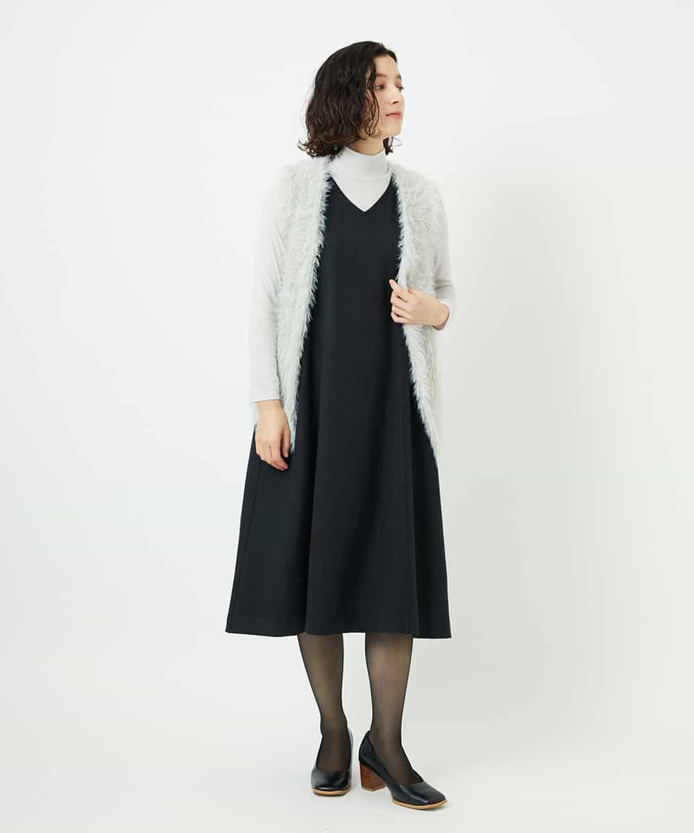 NHFAF10180 GIANNI LO GIUDICE(小さいサイズ)(メゾン ドゥ サンク) フェザーヤーンニットベスト ベージュ