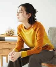 NHFAF13210 GIANNI LO GIUDICE(小さいサイズ)(メゾン ドゥ サンク) バイカラーポケットデザインニット マスタード系