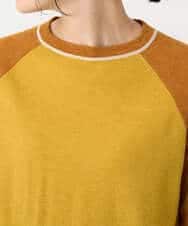 NHFAF13210 GIANNI LO GIUDICE(小さいサイズ)(メゾン ドゥ サンク) バイカラーポケットデザインニット マスタード系