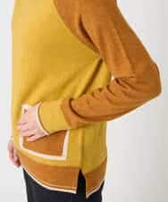 NHFAF13210 GIANNI LO GIUDICE(小さいサイズ)(メゾン ドゥ サンク) バイカラーポケットデザインニット マスタード系