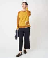 NHFAF13210 GIANNI LO GIUDICE(小さいサイズ)(メゾン ドゥ サンク) バイカラーポケットデザインニット マスタード系