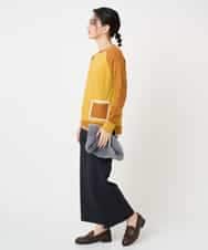 NHFAF13210 GIANNI LO GIUDICE(小さいサイズ)(メゾン ドゥ サンク) バイカラーポケットデザインニット マスタード系