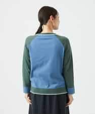 NHFAF13210 GIANNI LO GIUDICE(小さいサイズ)(メゾン ドゥ サンク) バイカラーポケットデザインニット ブルー系