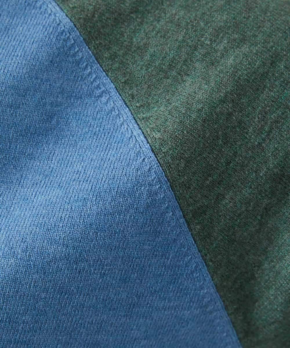 NHFAF13210 GIANNI LO GIUDICE(小さいサイズ)(メゾン ドゥ サンク) バイカラーポケットデザインニット ブルー系