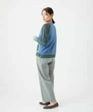 NHFAF13210 GIANNI LO GIUDICE(小さいサイズ)(メゾン ドゥ サンク) バイカラーポケットデザインニット ブルー系