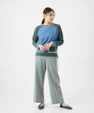 NHFAF13210 GIANNI LO GIUDICE(小さいサイズ)(メゾン ドゥ サンク) バイカラーポケットデザインニット ブルー系