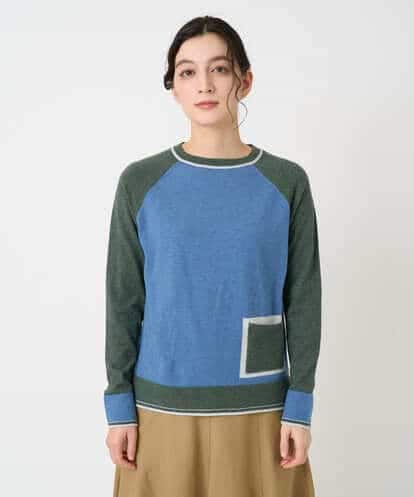 NHFAF13210 GIANNI LO GIUDICE(小さいサイズ) バイカラーポケットデザインニット