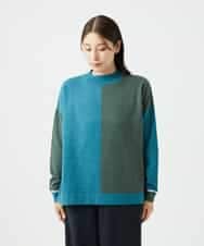 NHFAF14220 GIANNI LO GIUDICE(小さいサイズ)(メゾン ドゥ サンク) バイカラーニット ブルー