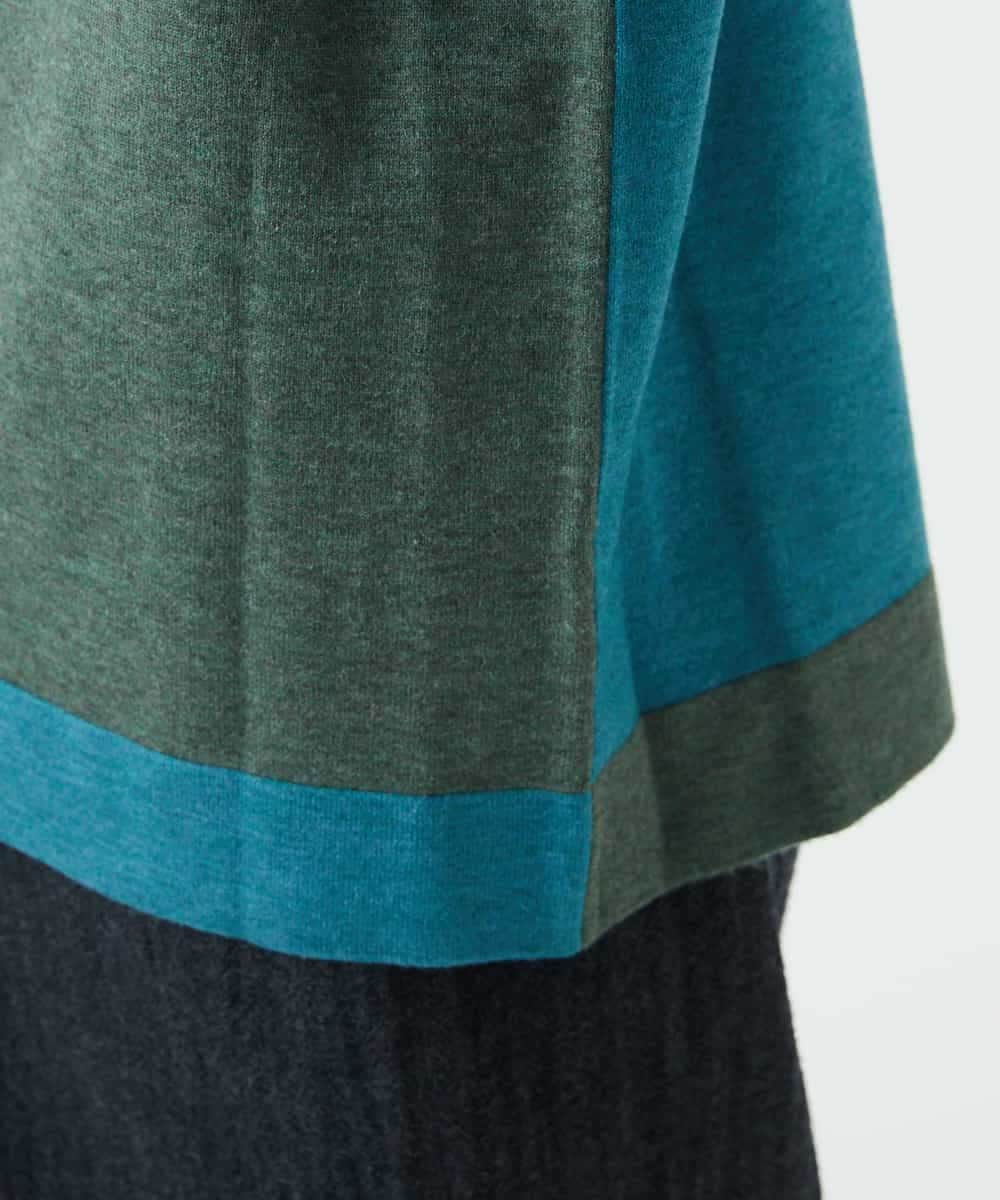 NHFAF14220 GIANNI LO GIUDICE(小さいサイズ)(メゾン ドゥ サンク) バイカラーニット ブルー