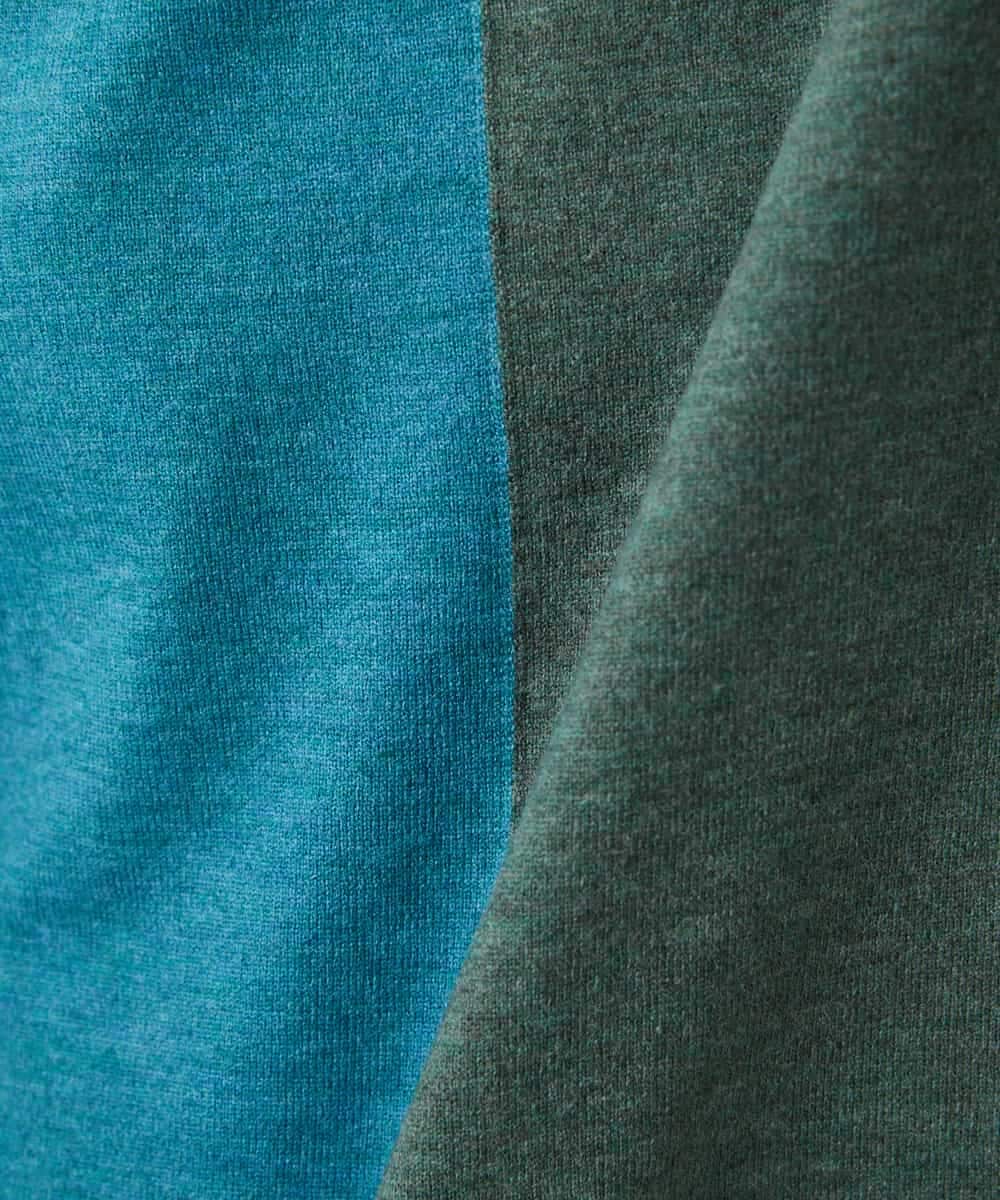 NHFAF14220 GIANNI LO GIUDICE(小さいサイズ)(メゾン ドゥ サンク) バイカラーニット ブルー