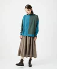 NHFAF14220 GIANNI LO GIUDICE(小さいサイズ)(メゾン ドゥ サンク) バイカラーニット ブルー