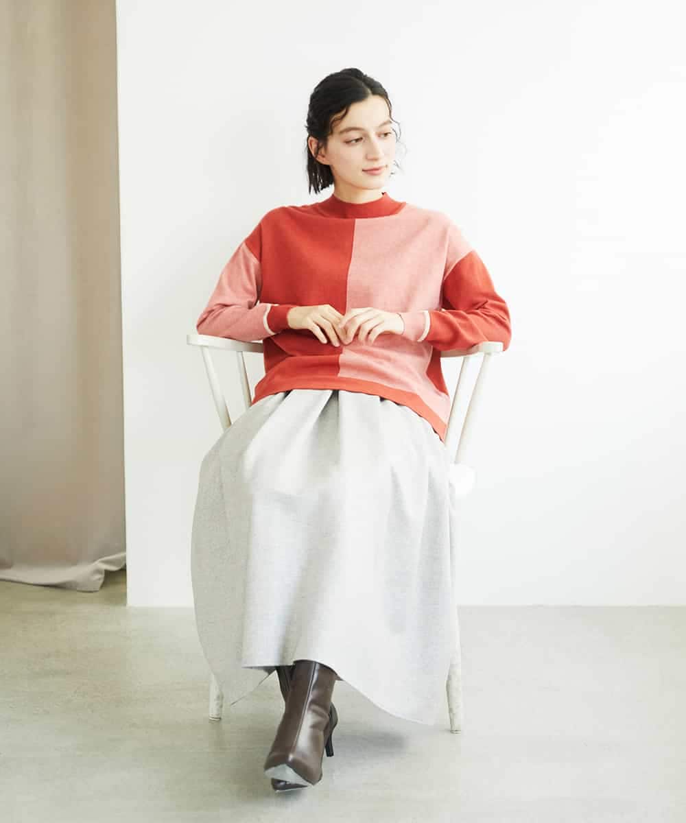 NHFAF14220 GIANNI LO GIUDICE(小さいサイズ)(メゾン ドゥ サンク) バイカラーニット ブルー