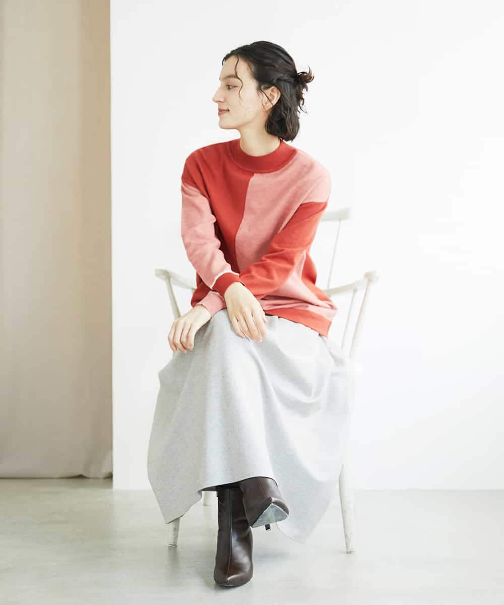 NHFAF14220 GIANNI LO GIUDICE(小さいサイズ)(メゾン ドゥ サンク) バイカラーニット ブルー