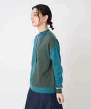 NHFAF14220 GIANNI LO GIUDICE(小さいサイズ)(メゾン ドゥ サンク) バイカラーニット ブルー