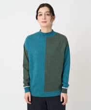 NHFAF14220 GIANNI LO GIUDICE(小さいサイズ)(メゾン ドゥ サンク) バイカラーニット ブルー