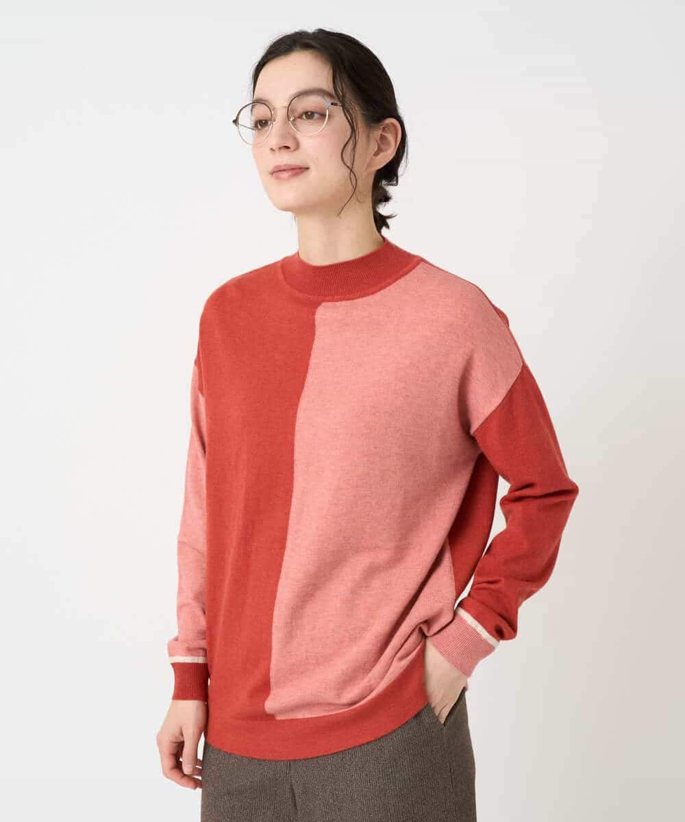 NHFAF14220 GIANNI LO GIUDICE(小さいサイズ)(メゾン ドゥ サンク) バイカラーニット ブルー