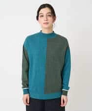 NHFAF14220 GIANNI LO GIUDICE(小さいサイズ)(メゾン ドゥ サンク) バイカラーニット ブルー