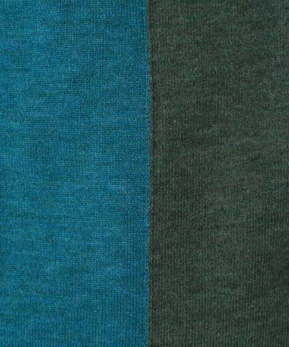 NHFAF14220 GIANNI LO GIUDICE(小さいサイズ)(メゾン ドゥ サンク) バイカラーニット ブルー