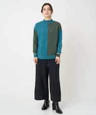 NHFAF14220 GIANNI LO GIUDICE(小さいサイズ)(メゾン ドゥ サンク) バイカラーニット ブルー