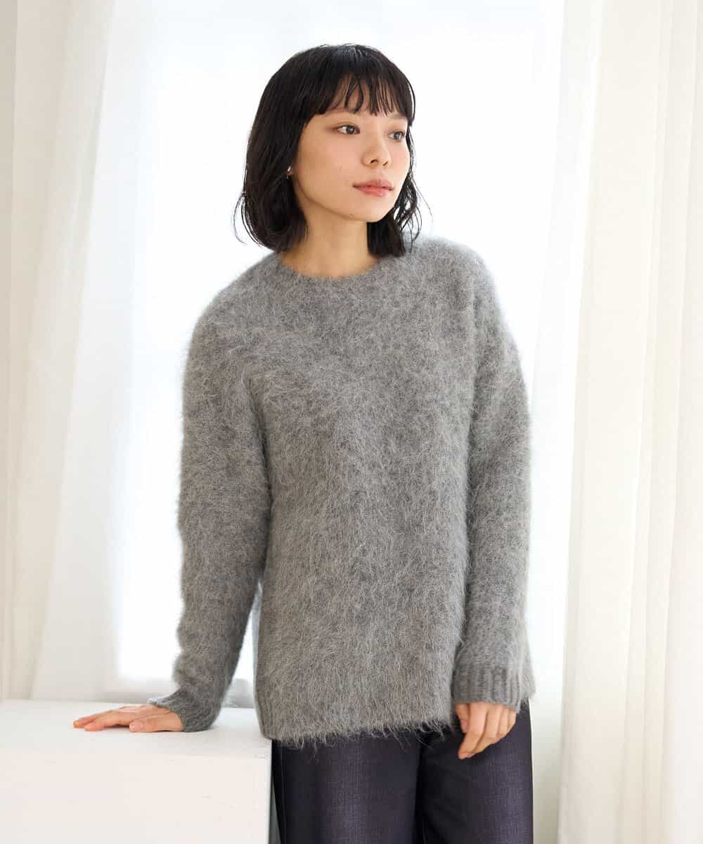 NHFAH36330 GIANNI LO GIUDICE(小さいサイズ)(メゾン ドゥ サンク) アルパカファーニット グレー