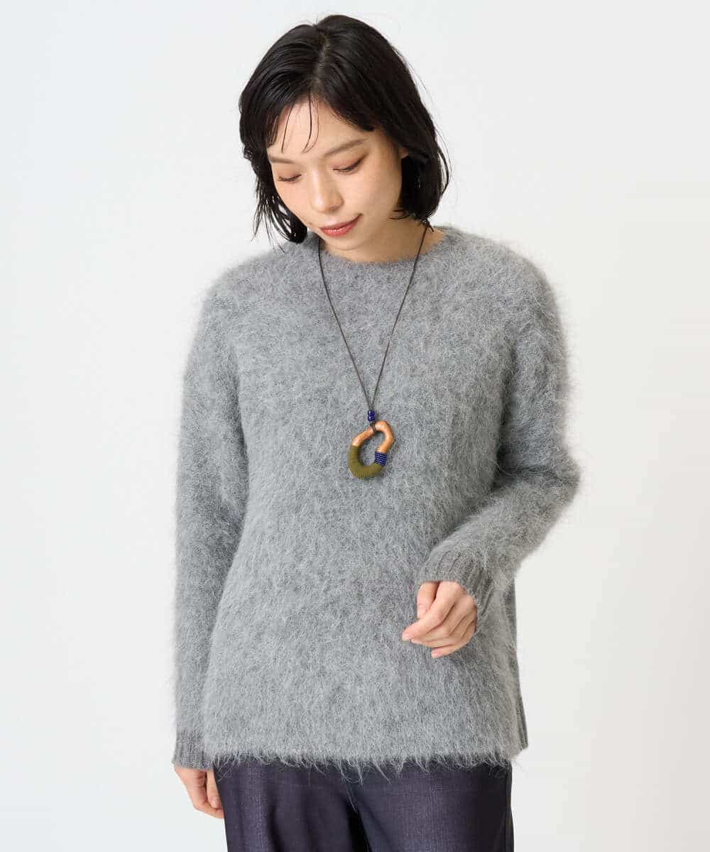 NHFAH36330 GIANNI LO GIUDICE(小さいサイズ)(メゾン ドゥ サンク) アルパカファーニット グレー