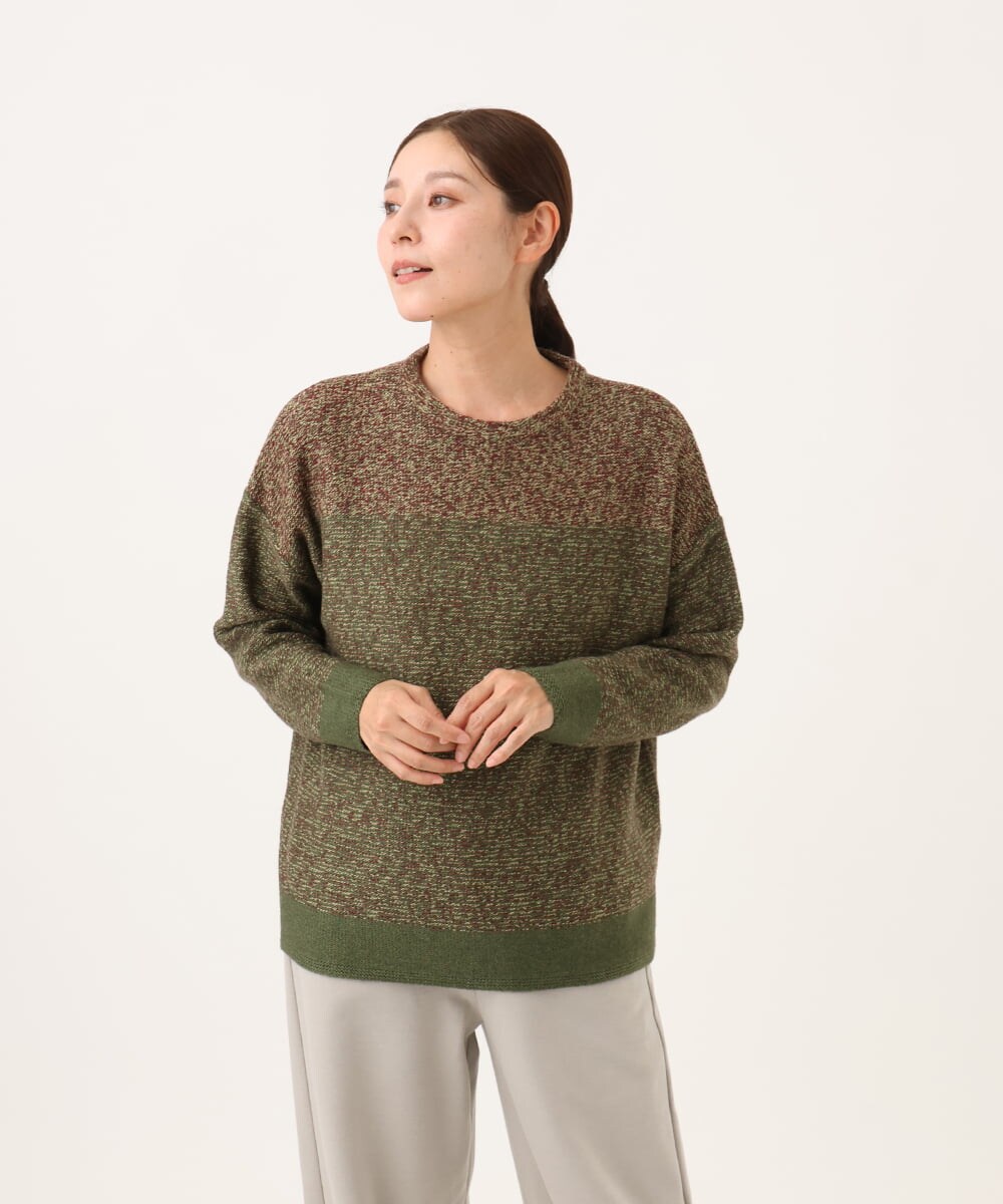 NHFAH41230 GIANNI LO GIUDICE(小さいサイズ)(メゾン ドゥ サンク) ミックスヤーンニット カーキ