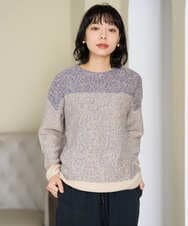NHFAH41230 GIANNI LO GIUDICE(小さいサイズ)(メゾン ドゥ サンク) ミックスヤーンニット ライトブルー
