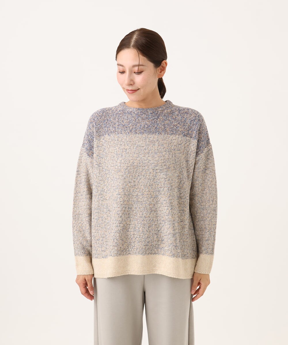 NHFAH41230 GIANNI LO GIUDICE(小さいサイズ)(メゾン ドゥ サンク) ミックスヤーンニット ライトブルー