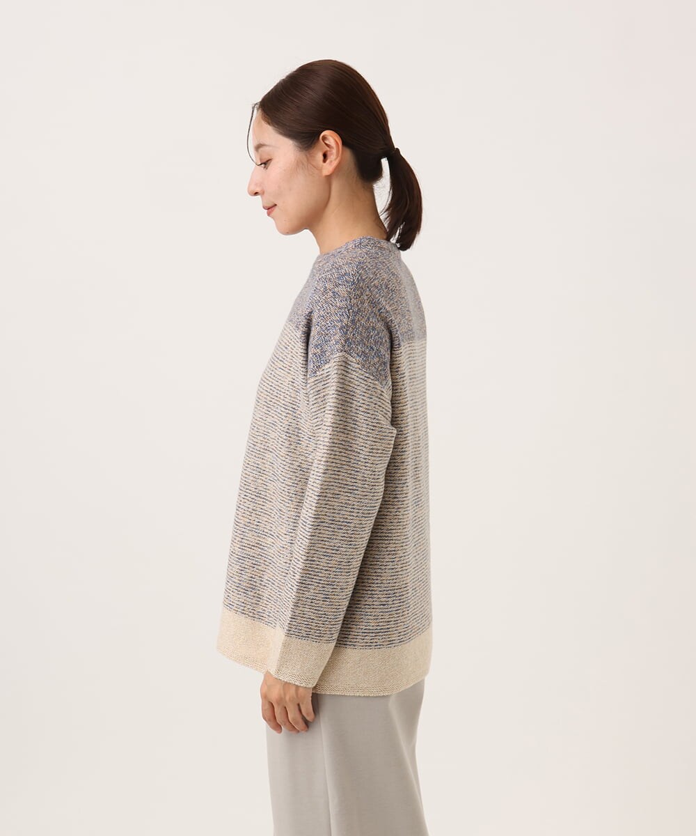 NHFAH41230 GIANNI LO GIUDICE(小さいサイズ)(メゾン ドゥ サンク) ミックスヤーンニット ライトブルー