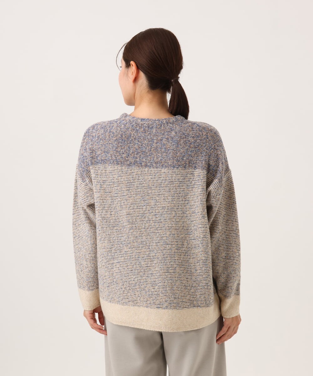 NHFAH41230 GIANNI LO GIUDICE(小さいサイズ)(メゾン ドゥ サンク) ミックスヤーンニット ライトブルー