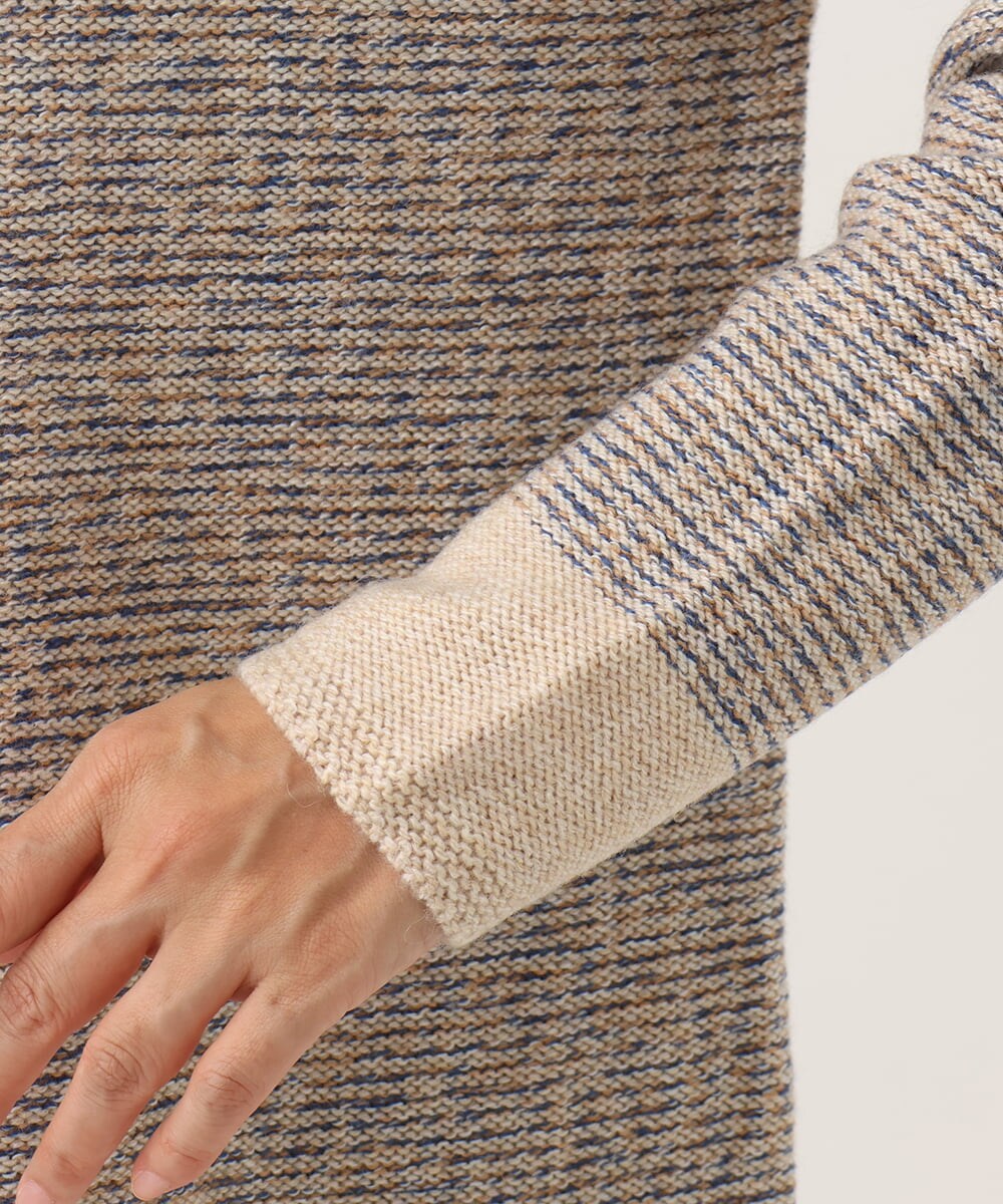 NHFAH41230 GIANNI LO GIUDICE(小さいサイズ)(メゾン ドゥ サンク) ミックスヤーンニット ライトブルー